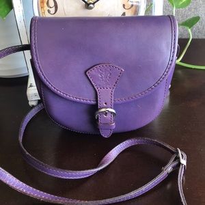 Small Purple leather crossbody bag From Italy.